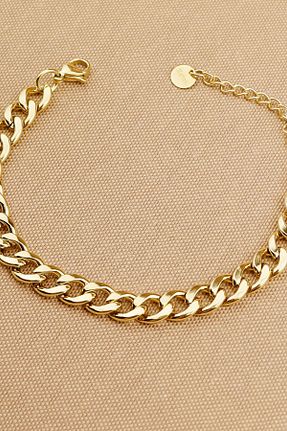 دستبند استیل (فولاد) طلائی زنانه استیل (فولاد) Keyifli Hayaller - کد 886999508