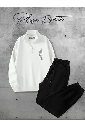 ست بالاتنه و پائین تنه مشکی مردانه بافت Plaza Butik - کد 887015079