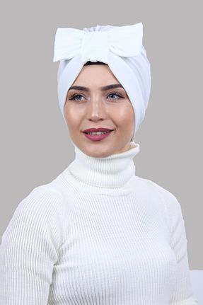 شال سفید زنانه پنبه ای Lerra - کد 887015902
