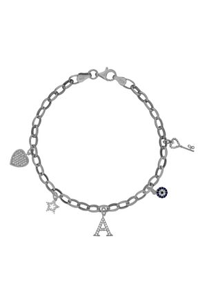 دستبند نقره طوسی زنانه 925 عیار Silveranka - کد 887024887