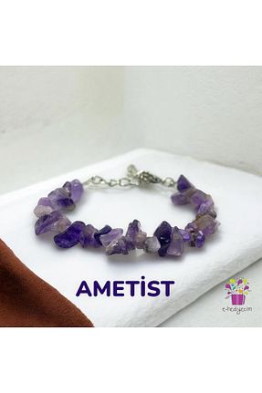 دستبند جواهر بنفش زنانه سنگ طبیعی eHediyecim - کد 887074211