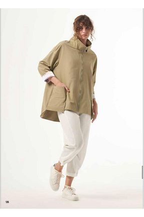 کلاه و ابایا خاکی زنانه جین Nuss - کد 819678756