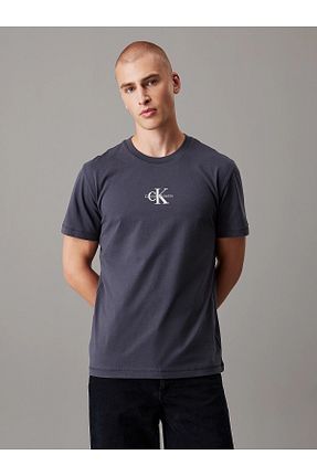 تیشرت طوسی مردانه Fitted Calvin Klein - کد 887090002