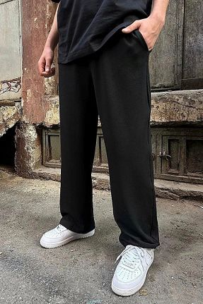 شلوار گرمکن سایز بزرگ مشکی مردانه Relaxed EydaMoon - کد 887097542