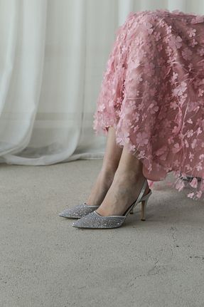 کفش پاشنه بلند کلاسیک زنانه توری Letafia - کد 848110774