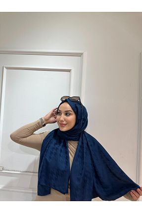 شال سرمه ای زنانه پنبه ای ŞİNKESK - کد 887148796