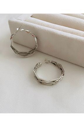گوشواره استیل (فولاد) طوسی زنانه استیل (فولاد) VNS Accessories - کد 887165735