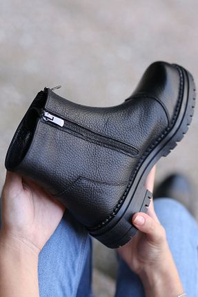 بوت / نیم بوت مشکی زنانه چرم خالص EREN SHOES BAG - کد 859451801