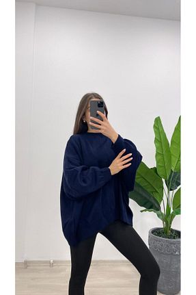 پلیور سرمه ای زنانه ساده MODA - کد 887240514