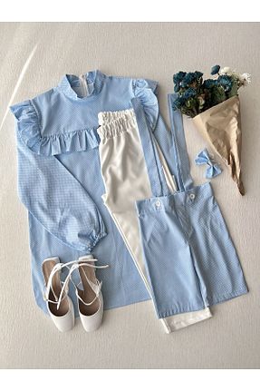 تونیک آبی بچه گانه بافتنی KÜÇÜĞÜM BUTİK - کد 773599117