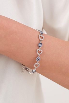 دستبند نقره آبی زنانه 925 عیار Tmt Silver - کد 887247684