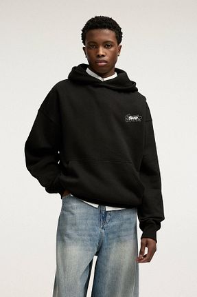 سوئیشرت مشکی مردانه چاپی Pull & Bear - کد 887255959