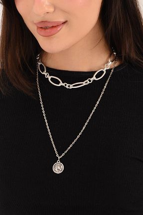 گردنبند جواهر زنانه رودیوم PİNKMARK - کد 887249131