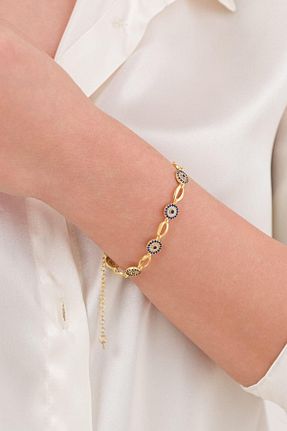 دستبند نقره طلائی زنانه 925 عیار Tmt Silver - کد 887336507