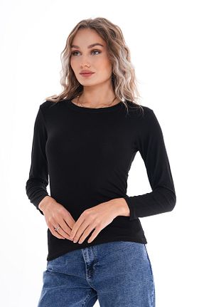 تیشرت مشکی زنانه اورسایز Şimal - کد 887364445