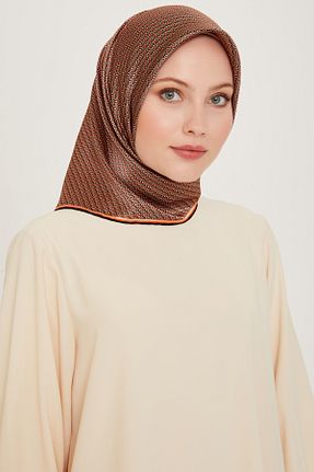 روسری نارنجی کرپ ساتن ابریشم Armine - کد 887315637