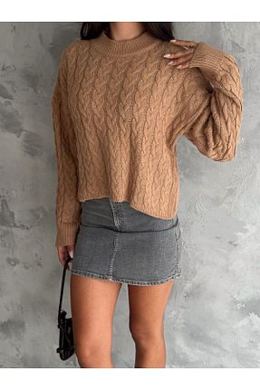 پلیور قهوه ای زنانه Saç Örgü Parkline - کد 887338681