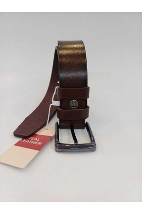 کمربند قهوه ای مردانه چرم خالص Fosco - کد 887349371