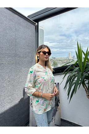 بلوز رنگی زنانه گلدار Kübra Tekstil - کد 887355007
