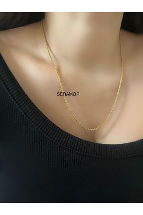گردنبند استیل ( فولاد ) طلائی بچه گانه استیل ضد زنگ SERAMOR - کد 887390913