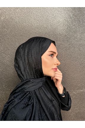 شال مشکی زنانه ابریشم Butik - کد 887384055