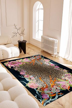 فرش مشکی قابل شستشو Rugs Modern Halı - کد 887444914