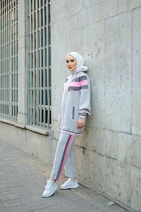 ست گرمکن حجاب طوسی زنانه رگولار MİMİ Luxury Wear - کد 842995521