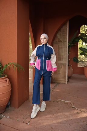 ست گرمکن حجاب سرمه ای زنانه رگولار MİMİ Luxury Wear - کد 851439951
