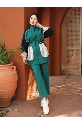 ست گرمکن حجاب سبز زنانه رگولار MİMİ Luxury Wear - کد 851439006