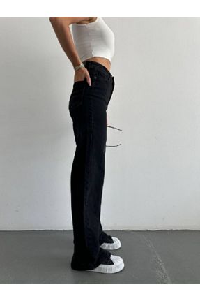 شلوار جین مشکی زنانه پاچه گشاد DK 49 JEANS - کد 887496176