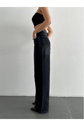 شلوار جین مشکی زنانه پاچه گشاد DK 49 JEANS - کد 887495512
