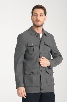ترنچکت سایز بزرگ طوسی مردانه پلی استر Frappoli - کد 886749911