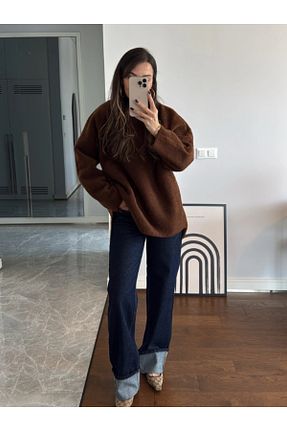پلیور قهوه ای زنانه ساده NATUFIAN STORE - کد 887514445