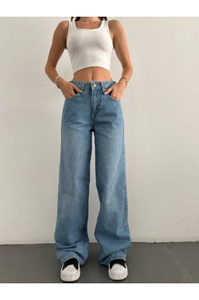 شلوار جین آبی زنانه پاچه گشاد DK 49 JEANS - کد 887514396