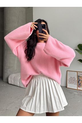 پلیور صورتی زنانه ساده NATUFIAN STORE - کد 887514581