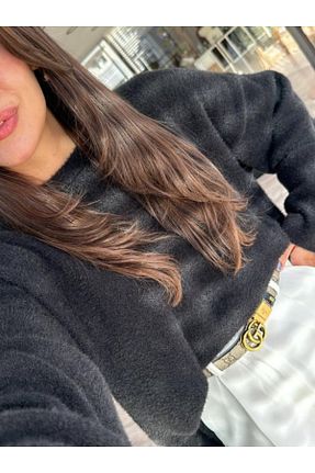 پلیور مشکی زنانه ساده NATUFIAN STORE - کد 887514404