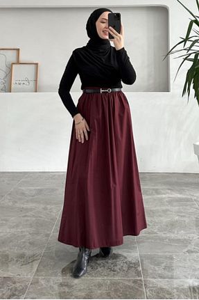 دامن حجاب زرشکی زنانه بافتنی BLUEPERYY - کد 887528317