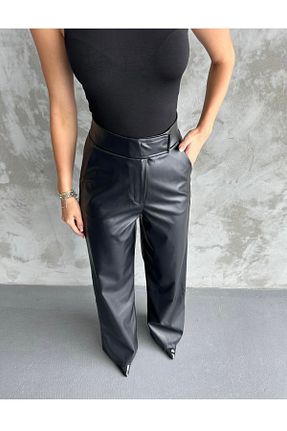 شلوار مشکی زنانه چرم مصنوعی boutiquemery - کد 887555501
