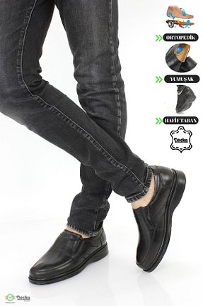 کفش کژوال مشکی مردانه چرم خالص DOCKA - کد 887573439