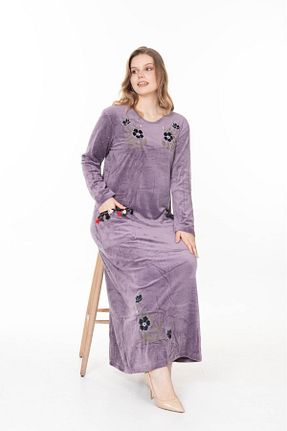 لباس حجاب بنفش زنانه اورسایز mervemoda - کد 887672701