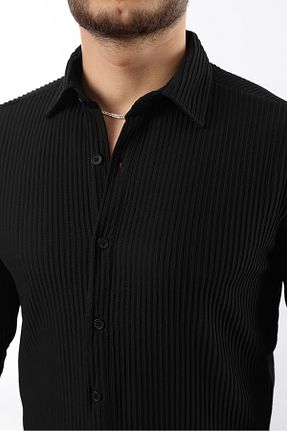 پیراهن مشکی مردانه اسلیم فیت YŞRLİNE COLLECTİON - کد 887567355