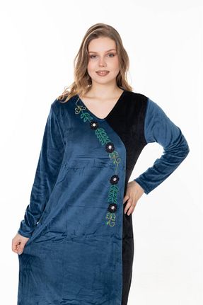 لباس حجاب سرمه ای زنانه اورسایز mervemoda - کد 887680157