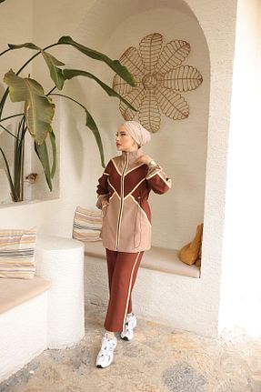 ست گرمکن حجاب قهوه ای زنانه رگولار MİMİ Luxury Wear - کد 855052045