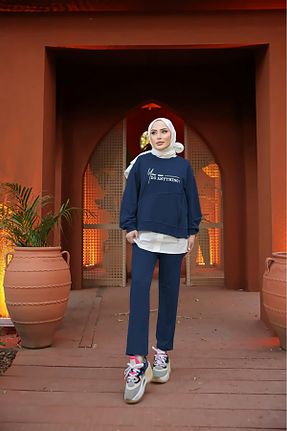 ست گرمکن سرمه ای زنانه %100 پنبه MİMİ Luxury Wear - کد 865598585