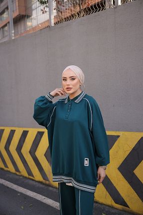 ست بالاتنه و پائین تنه حجاب سرمه ای زنانه اورسایز MİMİ Luxury Wear - کد 887137546