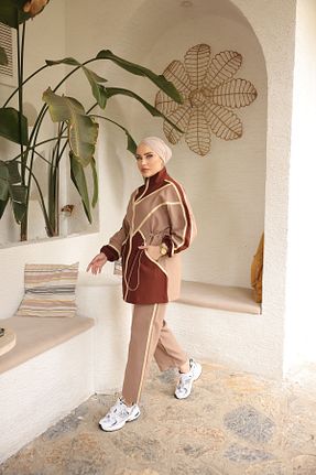 ست گرمکن حجاب قهوه ای زنانه رگولار MİMİ Luxury Wear - کد 855052058
