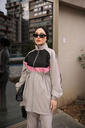 ست گرمکن حجاب طوسی زنانه رگولار MİMİ Luxury Wear - کد 887497572