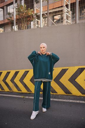 ست بالاتنه و پائین تنه حجاب سرمه ای زنانه اورسایز MİMİ Luxury Wear - کد 887137546