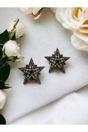 گوشواره جواهر طوسی مروارید FAYRA ACCESSORIES - کد 815242930