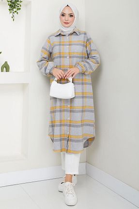 بلوز حجاب طوسی زنانه پنبه ای hafsamina - کد 887603133